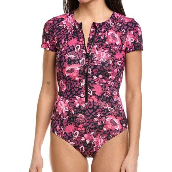 NWT Johnny Was MACHILA SHORT SLEEVE ONE PIECE swimsuit size small - Picture 1 of 5